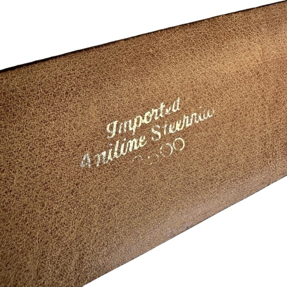 Men's Navajo Turquoise Silver Buckle Aniline Steerhide Black Leather Belt, 42 - Picture 9 of 12